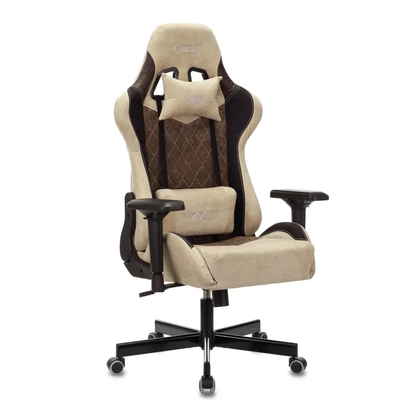 Кресло игровое Бюрократ VIKING 7 KNIGHT BR FABRIC коричневый текстиль/эко.кожа крестовина металл главное фото