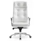 Кресло бюрократ DAO (белая кожа). Фото товара с разных ракурсов.