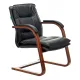 Кресло Бюрократ T-9927WALNUT-AV/BL на полозьях черный кожа главное фото в маленьком размере